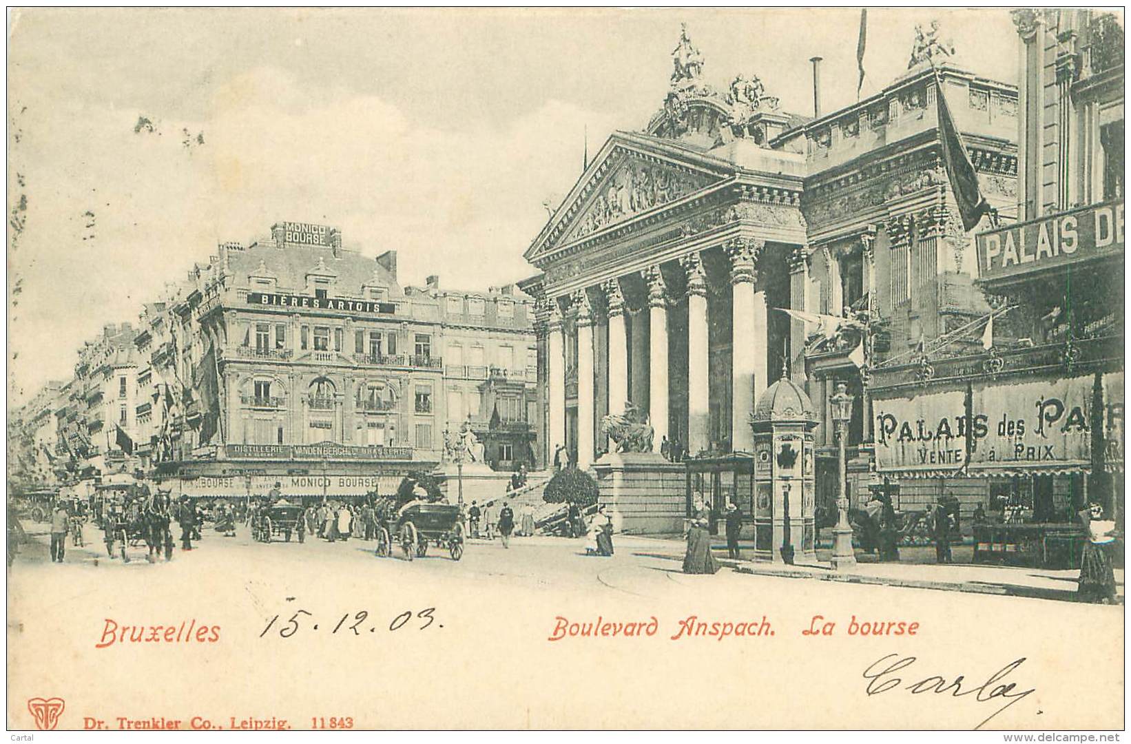 BRUXELLES - Boulevard Anspach - La Bourse - Lanen, Boulevards