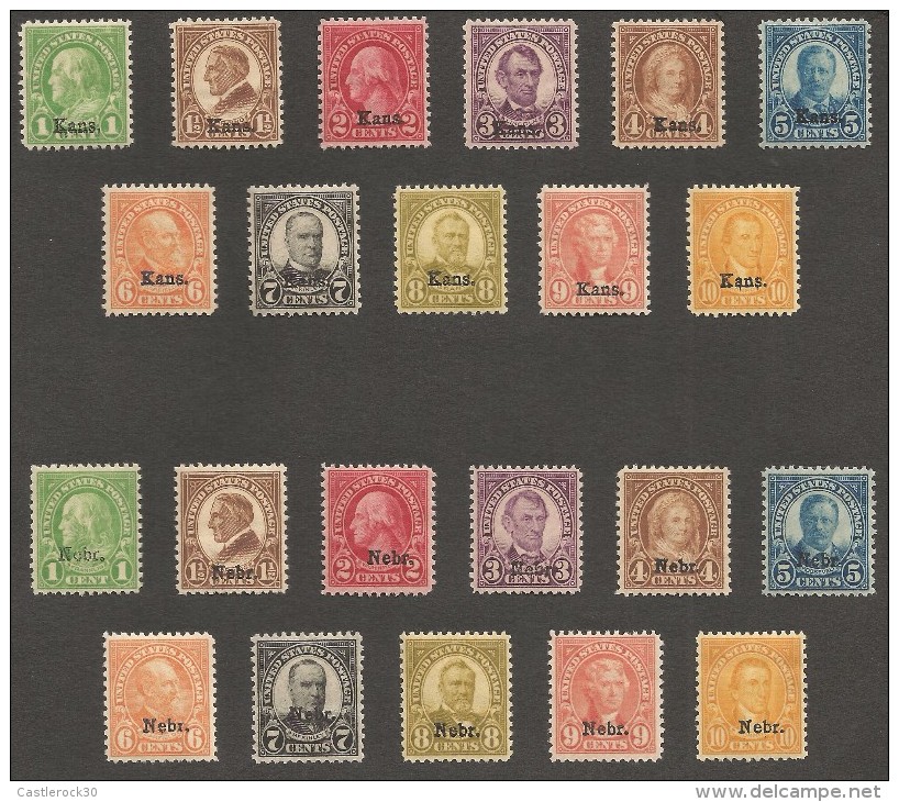 E)1922-25, USA, PRESIDENTS OF THE UNITED STATES OF AMERICA, FRANKLIN, HARDING, WASHINGTON, LINCOLN, MARTHA WASHINGTON - Unused Stamps