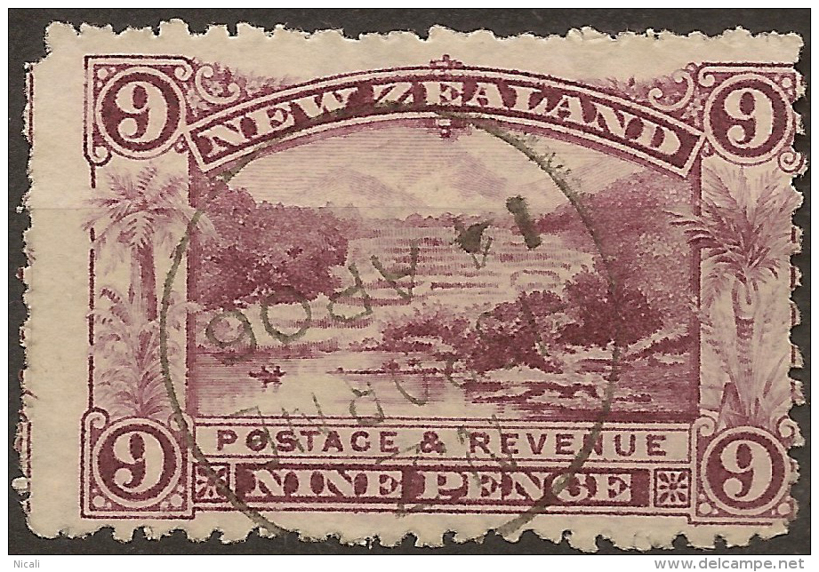 NZ 1898 9d Pink Terraces P11 Wmk SG 314 U #UG75 - Oblitérés