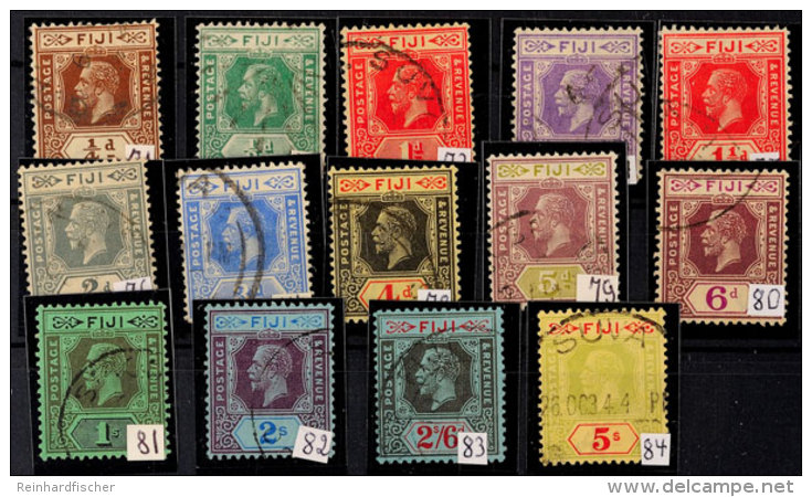 1/4 P. - 5 Sh. Freimarken Eduard VII., Wz.4, Gestempelt, Katalog: 71/84 O1 / 4 P. - 5 Sh. Postal Stamps Edward... - Fidji (...-1970)