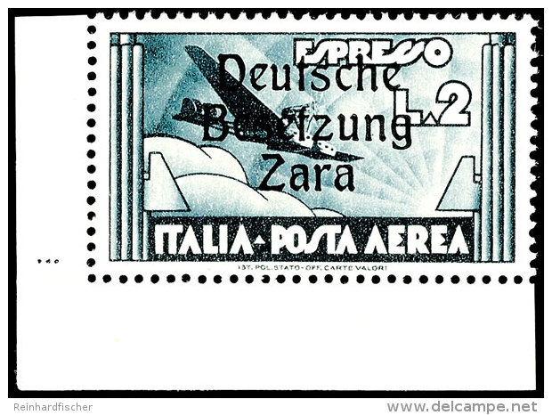 25 C. - 2 L. Flugpostmarken Und 2 L. Flugpost-Eilmarke, Postfrisch Geprüft Brunel Bzw. Ludin BPP, Mi. 920,-... - Occ. Allemande: Zara