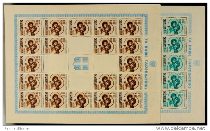 0.50+1.50 D Und 1+3 D Je Als Kompletter Schalterbogen Mit Teilgummi, Katalog: 62/63Bog */(*)0. 50 1. 50 D And 1... - Autres & Non Classés