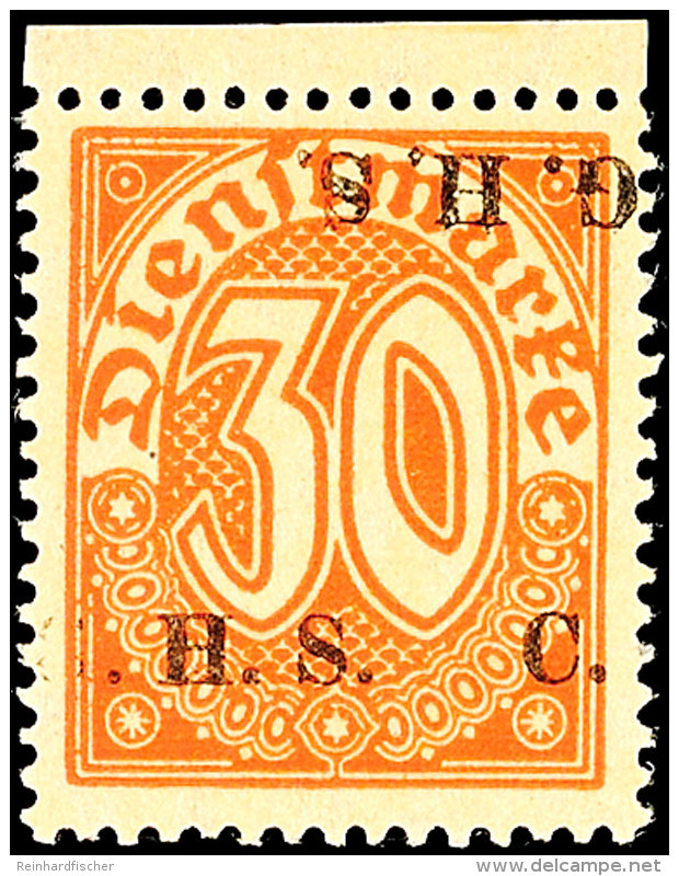 30 Pfg Dienstmarke, Plattenfehler I, Tadellos Postfrisch, Mi. 150.-, Katalog: 12I **30 Pfg Official Stamp,... - Autres & Non Classés