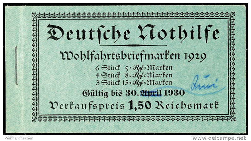 Nothilfe 1929, Markenheftchen, Gültig Bis 30. Juni 1930 Handschriftlich Geändert, Komplett Postfrisch... - Carnets