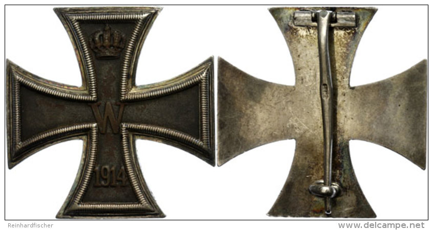 PREUSSEN, Eisernes Kreuz, Ausgabe 1914, 1. Klasse, Flache Form, An Nadel, Punze "Silber" Auf Nadel, Zustand III.,... - Non Classés