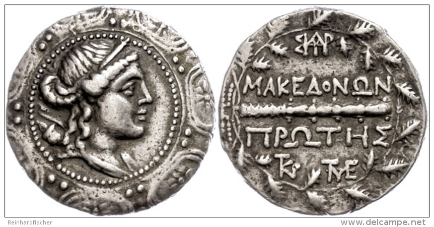 Tetradrachme (16,99g), 158-146 V. Chr., Amphipolis. Av: Kopf Der Artemis Auf Makedonischem Schild Nach Rechts. Rev:... - Non Classés