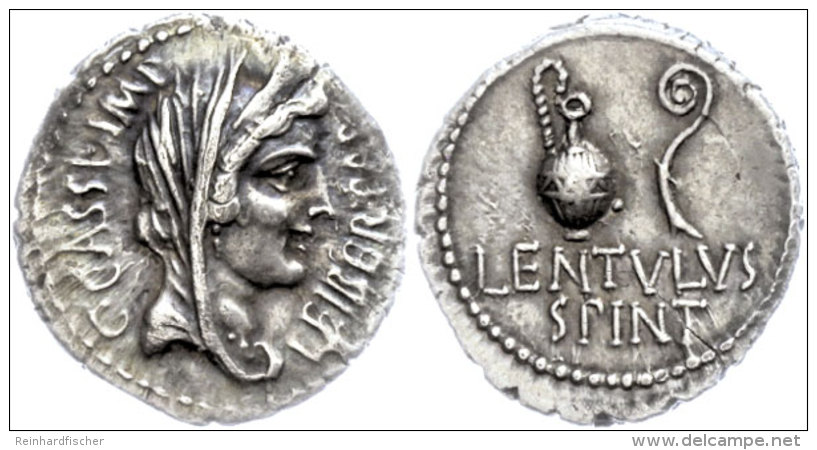 C. Cassius Longinus Und P. Cornelius Lentulus Spinther, Denar (3,75g), 43/42 V. Chr., Heeresmünzstätte In... - République (-280 à -27)