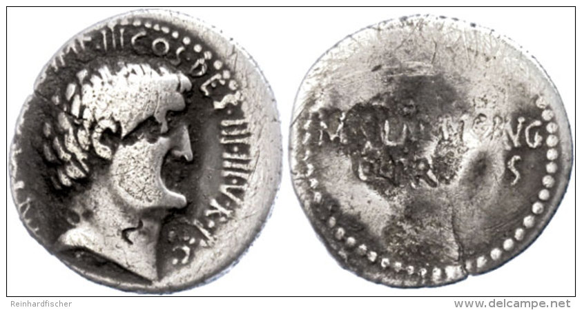 M. Antonius Und M. Iunius Silanus, Denar (3,47g), 33 V. Chr., Heeresmünzstätte In Kleinasien. Av: Kopf... - République (-280 à -27)