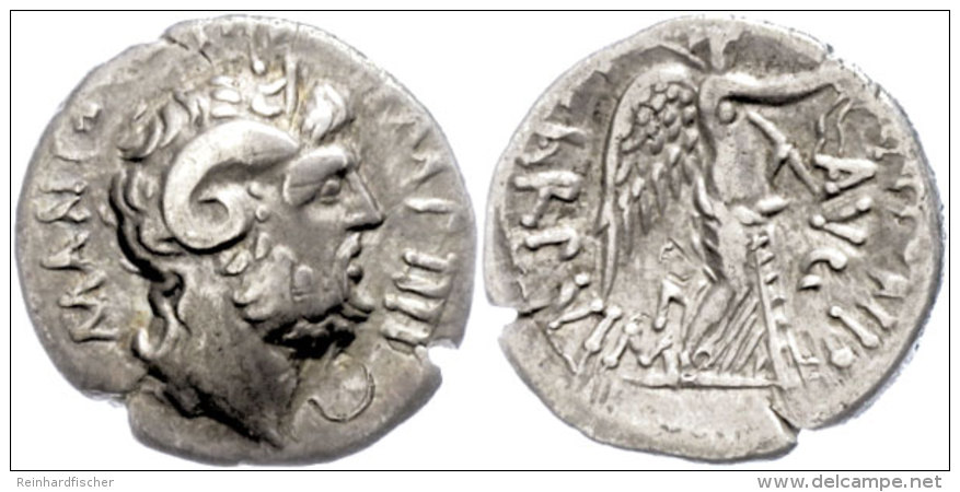 L. Pinarius Scarpus Für M. Antonius, Denar (3,14g), 31 V. Chr., Münzstätte In Der Kyrenaika. Av:... - République (-280 à -27)