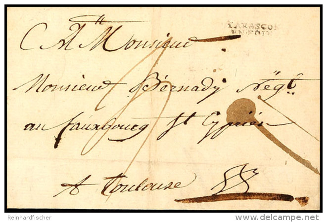 "TARASCON EN FOIX", Kleiner L2 Klar Auf Portobrief Mit Inhalt Nach Toulouse, 1785  BFTARASCON EN FOIX, Small... - Autres & Non Classés