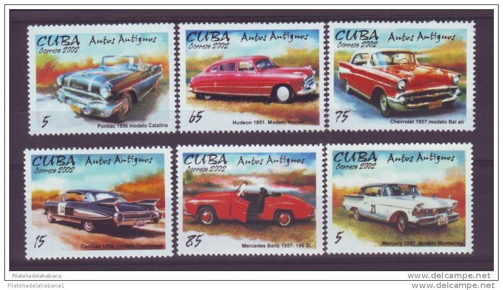 2002.104 CUBA 2002 OLD CAR CHEVROLET CADILLAC MERCEDES BENZ HUDSON PONTIAC MERCURY MNH. COCHES ANTIGUOS. - Ungebraucht