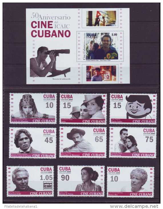 2009.44 CUBA 2009 COMPLETE SET MNH CUBAN MOVIE HISTORY. PELICULAS . CINE. ELPIDIO VALDES. CARTOON. - Ongebruikt