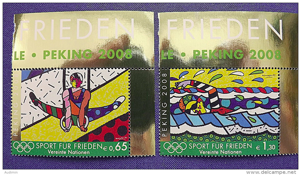 UNO-Wien 545/6 **/mnh, Sport Für Frieden: Olympische Sommerspiele, Peking - Neufs