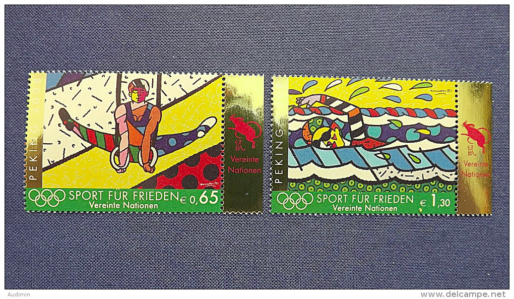 UNO-Wien 545/6 **/mnh, Sport Für Frieden: Olympische Sommerspiele, Peking - Ungebraucht