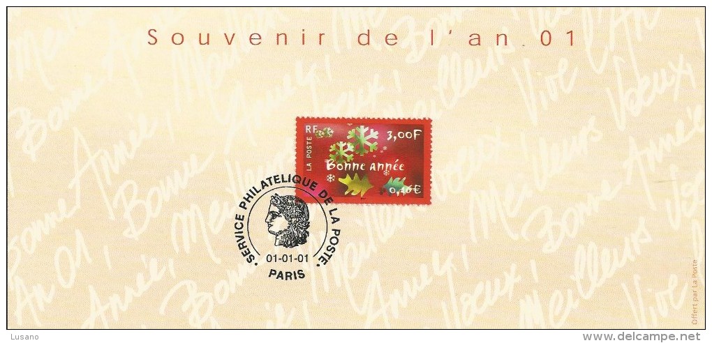 Souvenir De L'an 01 - Carte Offerte Par La Poste - Documenten Van De Post