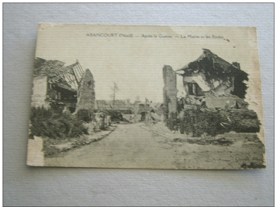 CARTE POSTALE Ancienne De ABANCOURT Nord 59 La Mairie Et Les Ecoles Après La Guerre - Autres & Non Classés