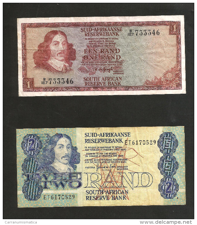 SOUTH AFRICA - SOUTH AFRICAN RESERVE BANK - 1 & 2 RAND / Lot Of 2 Different Banknotes - Afrique Du Sud