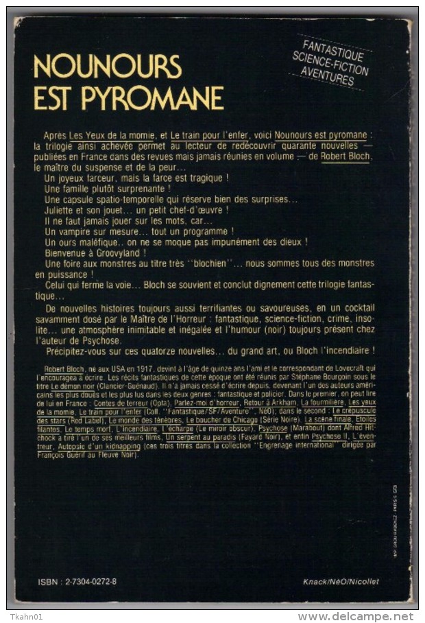 NEO-FANTASTIQUE-S-F N° 115 " NOUNOURS ET PYROMANE " ROBERT-BLOCH DE 1984 - Neo