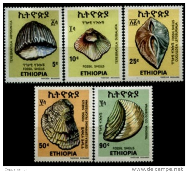 (227) Ethiopia / Ethiopie  1977 / Shells / Coquillages / Meeresschnecken  ** / Mnh  Michel 930-34 - Ethiopia