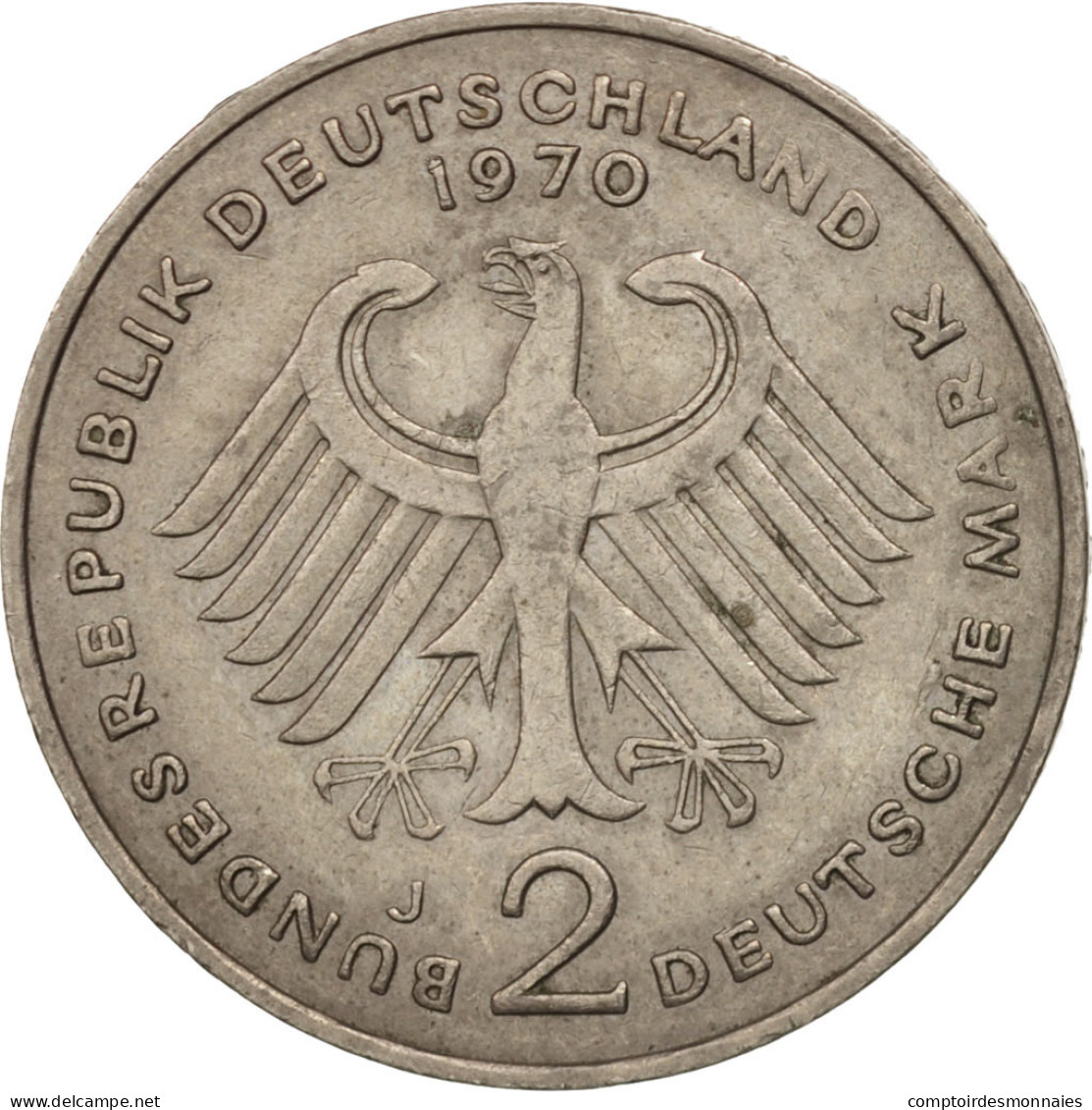 Monnaie, République Fédérale Allemande, 2 Mark, 1970, Hamburg, TTB+ - 2 Marcos