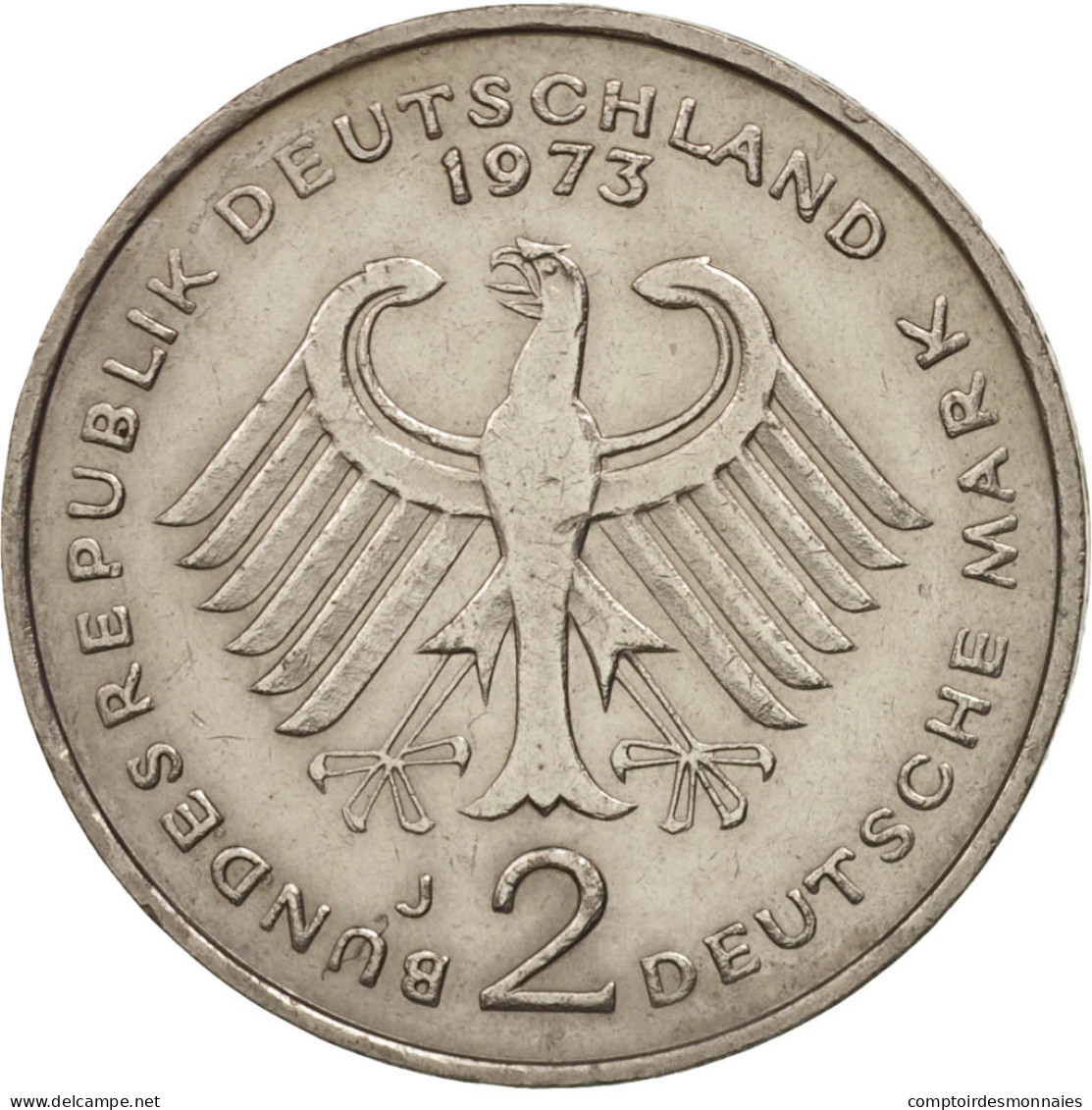 Monnaie, République Fédérale Allemande, 2 Mark, 1973, Hamburg, TTB+ - 2 Mark