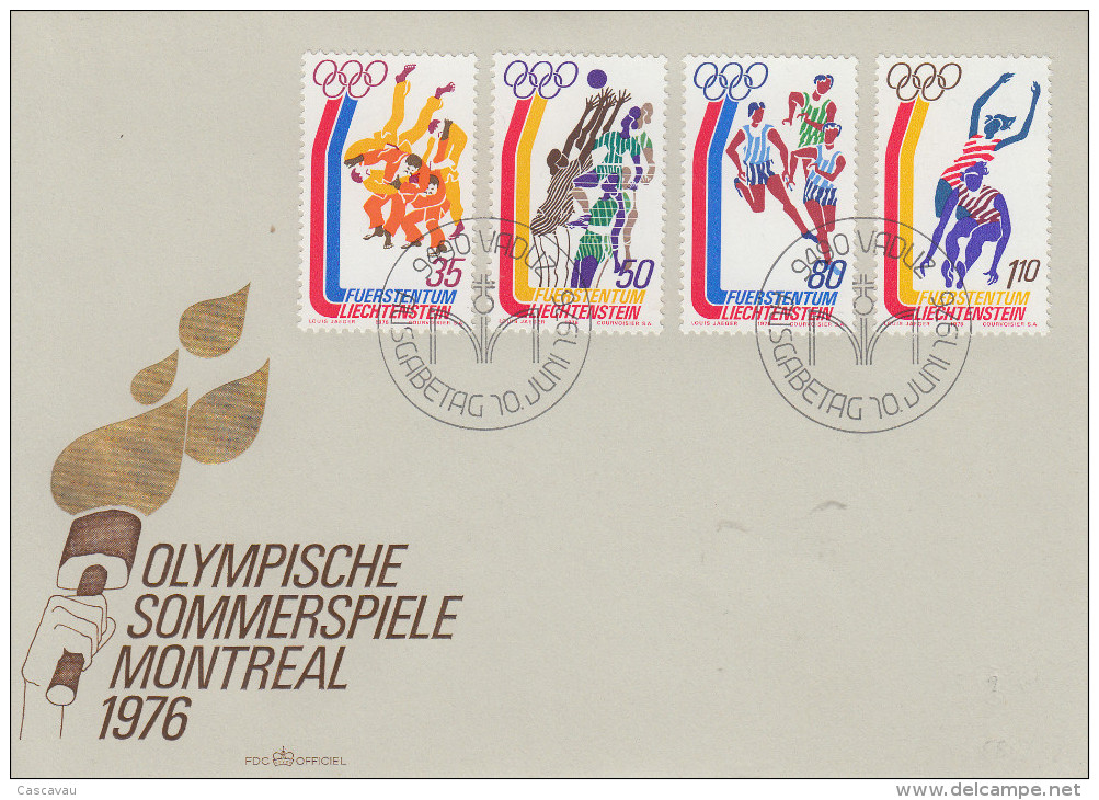 Enveloppe  FDC  1er  Jour   LIECHTENSTEIN    Jeux  Olympiques  MONTREAL   1976 - Estate 1976: Montreal