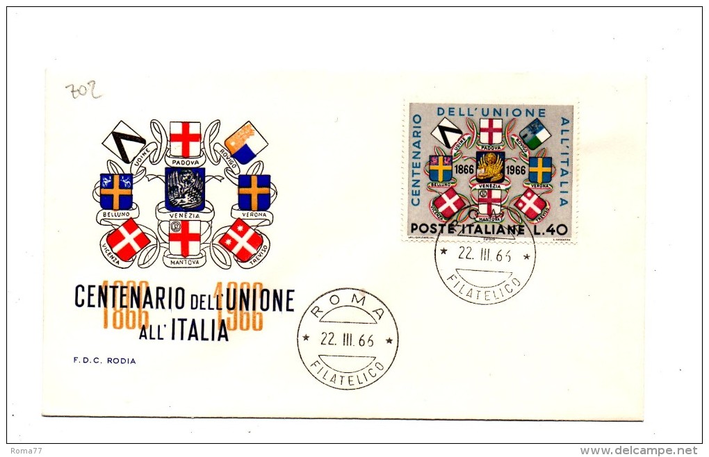 Fb702 - REPUBBLICA 1966 ,  SENZA  Timbro D'arrivo . A.F. ROMA .  INDIPENDENZA - FDC