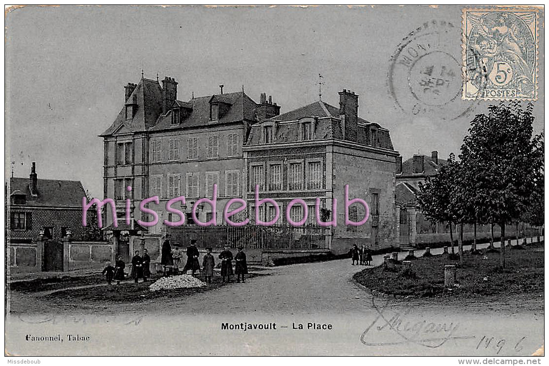 60 - MONTJAVOULT - La Place  - 1905 - 2 Scans - Montjavoult