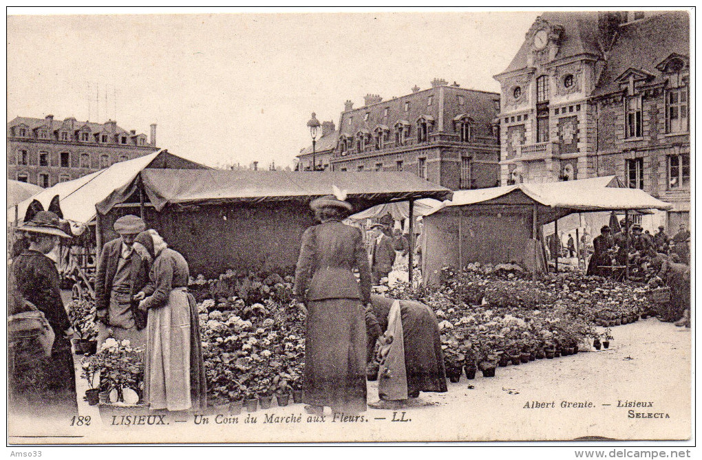 14. CPA 14 LISIEUX. UN COIN DU MARCHE AUX FLEURS - Lisieux