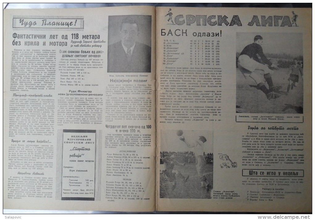 SPORTSKA REVIJA  BR. 51, 1941, KRALJEVINA JUGOSLAVIJA, NOGOMET, FOOTBALL - Libros