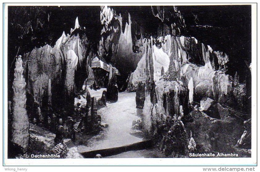 Iserlohn Letmathe - S/w Dechenhöhle  Säulenhalle Alhambra - Iserlohn