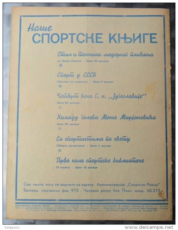 SPORTSKA REVIJA  BR. 32, 1940  KRALJEVINA JUGOSLAVIJA, NOGOMET, FOOTBALL - Livres