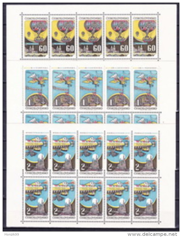 Tchécoslovaquie 1968 Mi 1767-9 Klb. (Yv PA 68-70) Les Feuilles, (MNH)** - Luchtpost