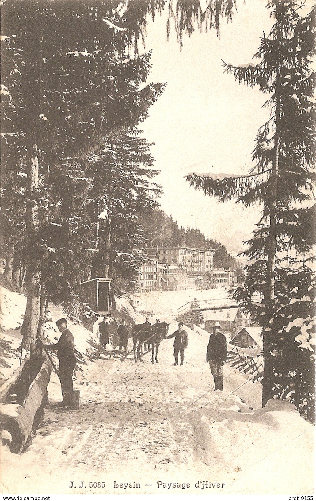 LEYSIN SUISSE PAYSAGE D HIVER  LA CORVEE D EAU - Leysin