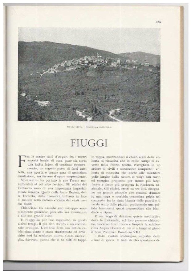 1929 TERME DI CHIANCIANO FIUGGI ROSIGNANO MARITTIMO Castiglioncello MURGE Fasano Ostuni Alberobello MONTE ACUTO DELLE AL - Vor 1900