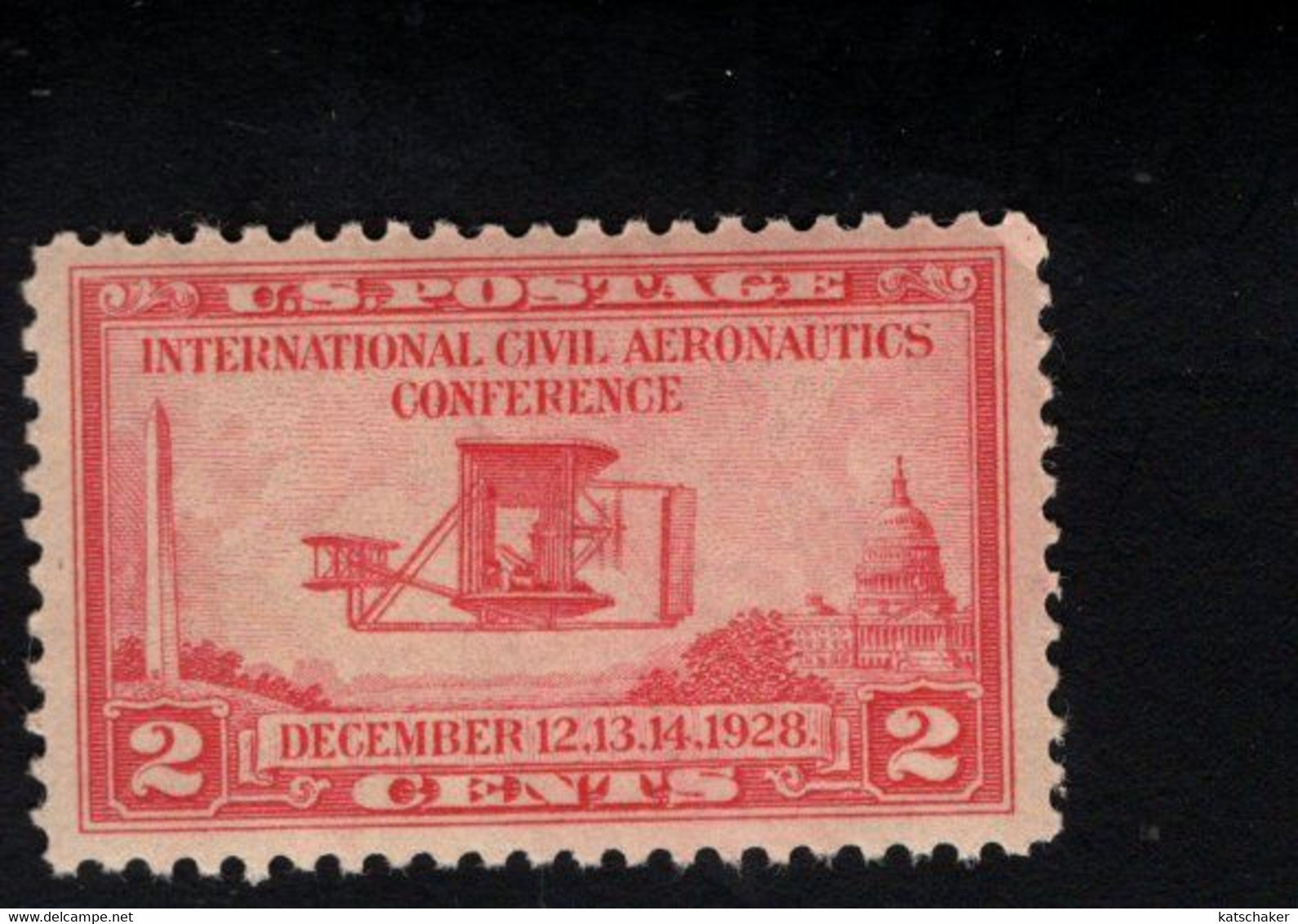 200968762 1928 (XX)  POSTFRIS MINT NEVER HINGED  SCOTT 649 AERONAUTICS CONFERENCE PLANE - Unused Stamps