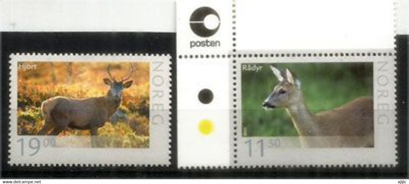 NORVÈGE. Faune Sauvage De Norvège (cerf Elaphe). 2 Timbres Neuf ** - Unused Stamps