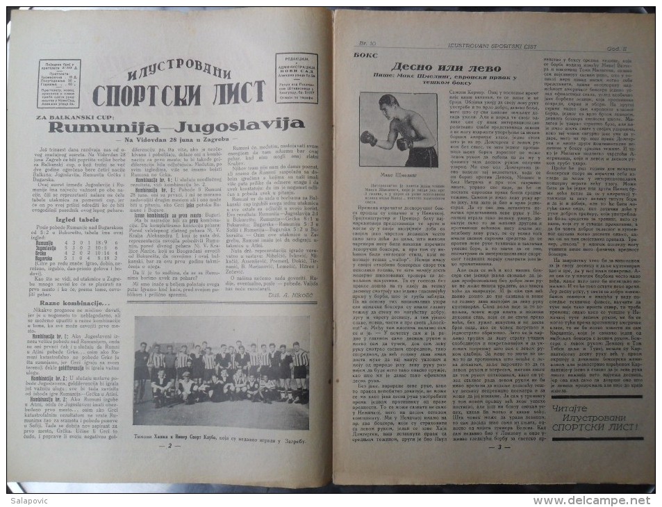 ILUSTROVANI SPORTSKI LIST, NOVI SAD  BR.10, 1931  KRALJEVINA JUGOSLAVIJA, NOGOMET, FOOTBALL - Bücher