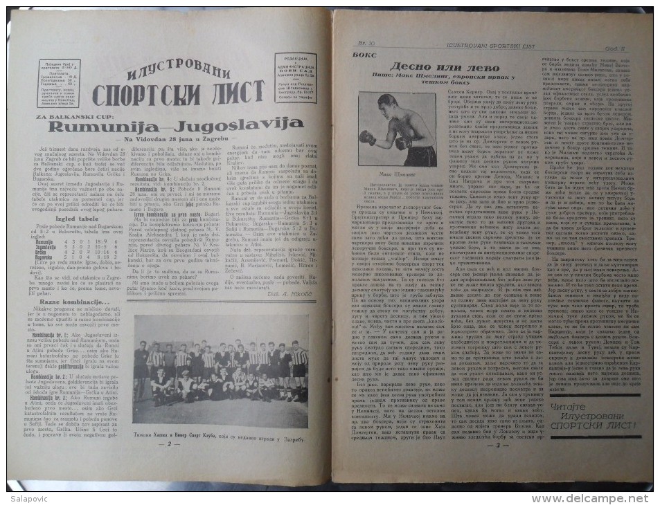 ILUSTROVANI SPORTSKI LIST, NOVI SAD  BR.10, 1931  KRALJEVINA JUGOSLAVIJA, NOGOMET, FOOTBALL - Boeken