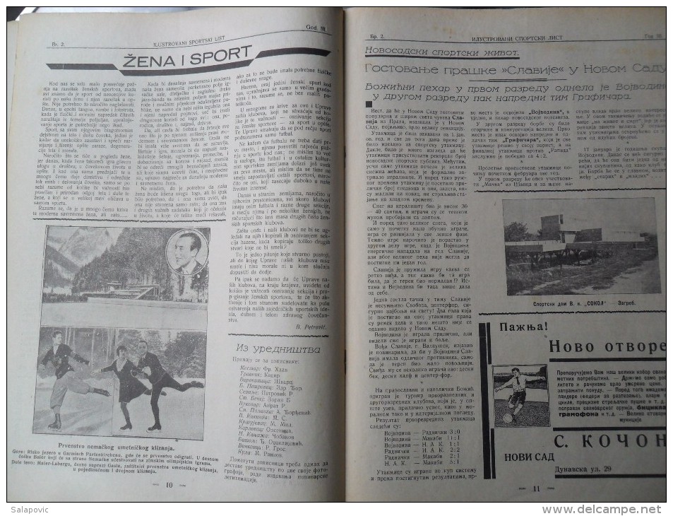 ILUSTROVANI SPORTSKI LIST, NOVI SAD  BR.2, 1932  KRALJEVINA JUGOSLAVIJA, NOGOMET, FOOTBALL - Libros