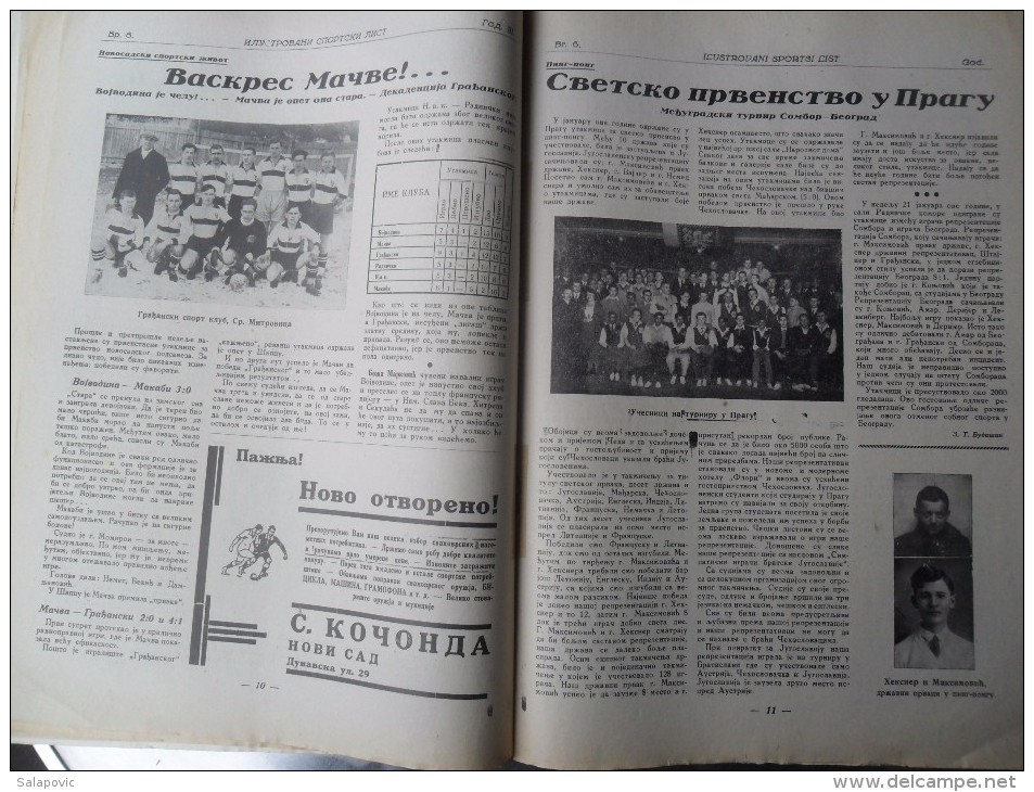 ILUSTROVANI SPORTSKI LIST, NOVI SAD  BR.6, 1932  KRALJEVINA JUGOSLAVIJA, NOGOMET, FOOTBALL - Livres