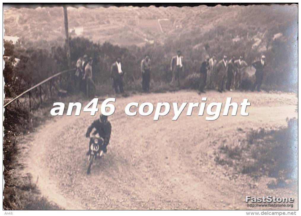 MOTO-GARA MOTOCICLISTICA -LIGURIA-TRASPORTI-FOTO D´EPOCA-FOTOGRAFIA BUONA CONSERVAZIONE- - Fotografia