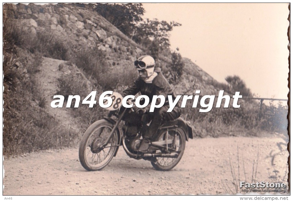 MOTO-GARA MOTOCICLISTICA-N°388-LIGURIA-TRASPORTI-FOTO D´EPOCA-FOTOGRAFIA BUONA CONSERVAZIONE- - Fotografia