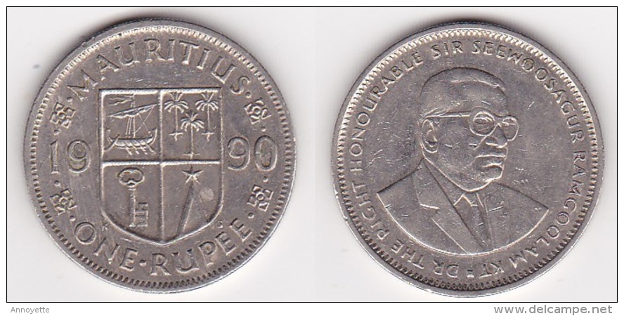 MAURITIUS 1 RUPPEE 1990 - Mauritania