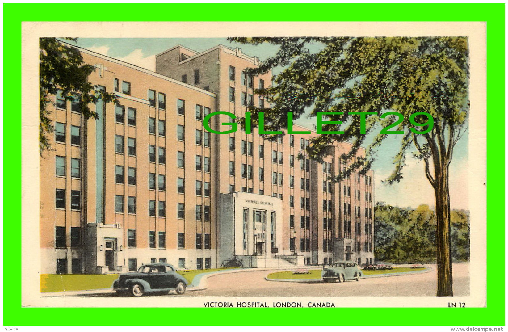 LONDON, ONTARIO - VICTORIA HOSPITAL - ANIMATED WITH OLD CARS - TRAVEL IN 1958 - VALENTINE-BLACK CO LTD - - Londen