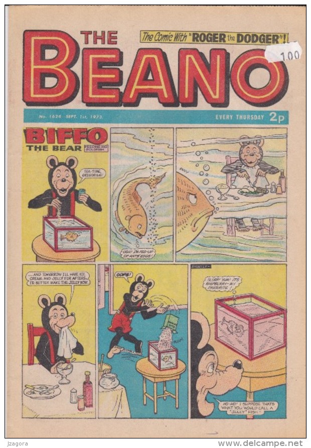 UK THE BEANO No 1624 Sept 1973 - Vintage Comics - Newspaper Comics