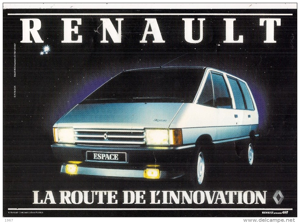 Fiche D'IdentitéTechnique  21 X 29,5 Cm  - Automobile RENAULT -   L'ESPACE  I  -  2 Scans - Voitures