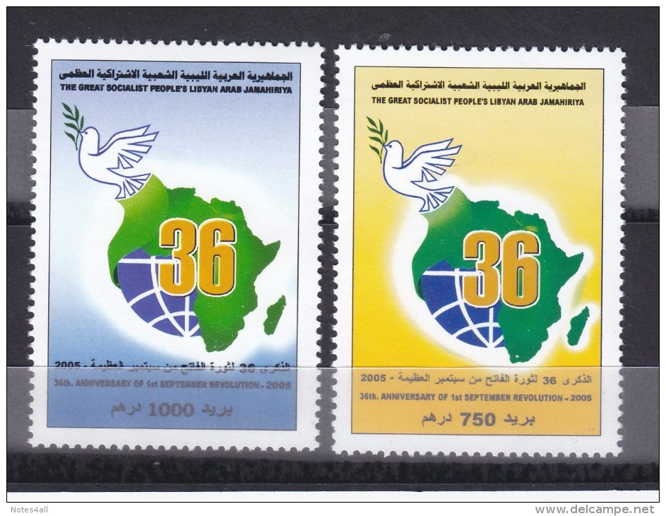 Stamps LIBYA 2005 SC 1690 1691 SEPT.1 REVOLUTION 36TH MNH #130 - Libye