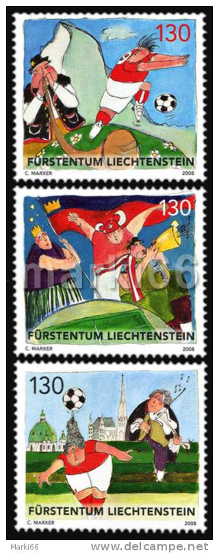 Liechtenstein - 2008 - UEFA EURO 2008 In Austria & Switzerland - Mint Stamp Set - Nuovi