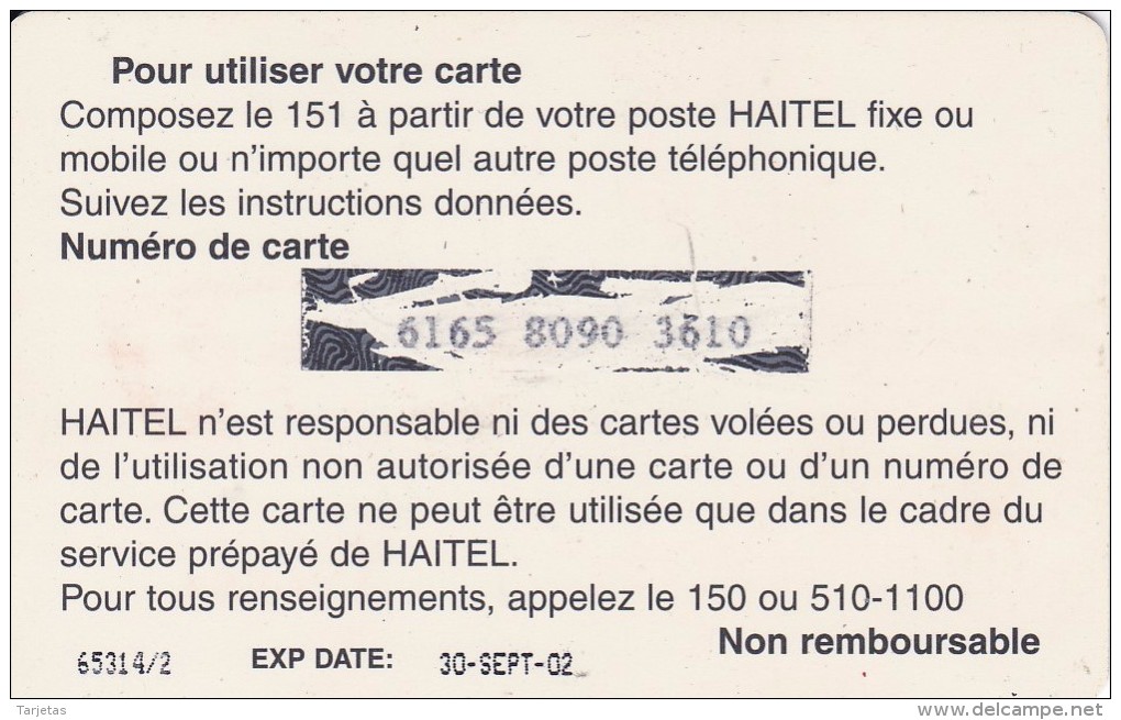 TARJETA DE HAITI DE UNA PINTURA-PAINTING DE 250 GDES (HAITEL) EXP DATE 30-SEPT-02 - Haití